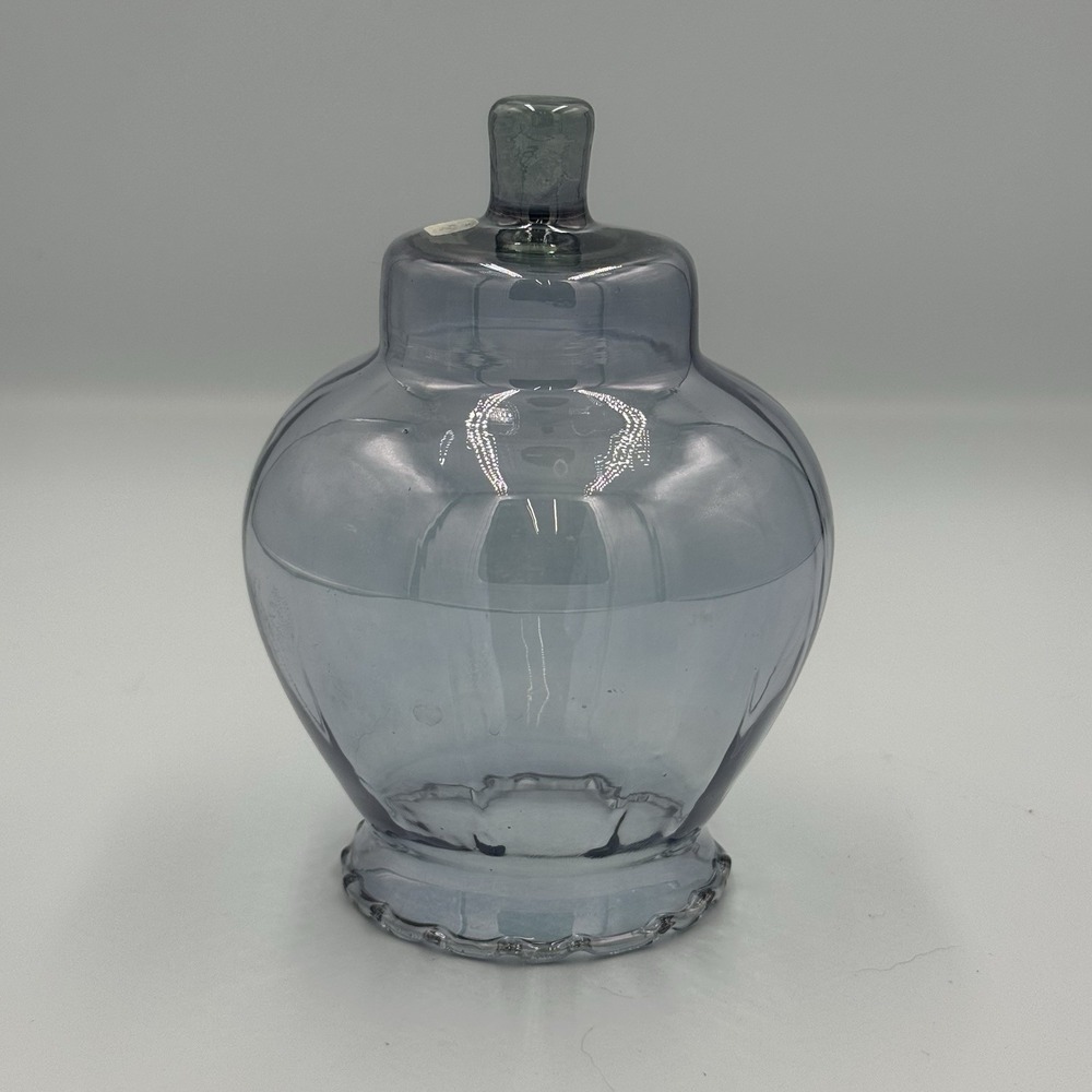 Home Interiors Votive Cup Blue Celeste Purple Optic Glass Candle Holder